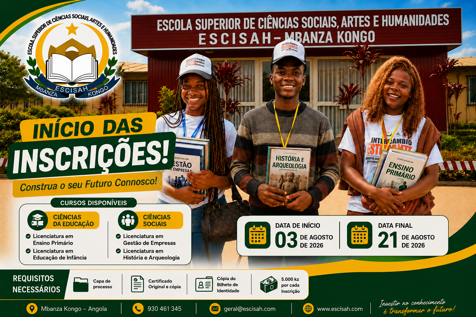 Inscrições abertas 