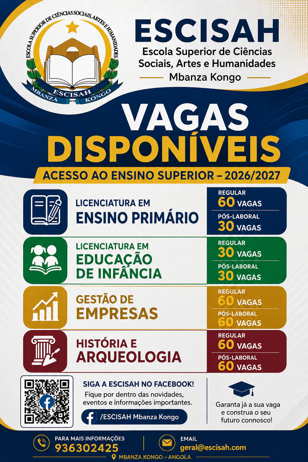 🎓 VAGAS DISPONÍVEIS — ACESSO AO ENSINO SUPERIOR 2026/2027